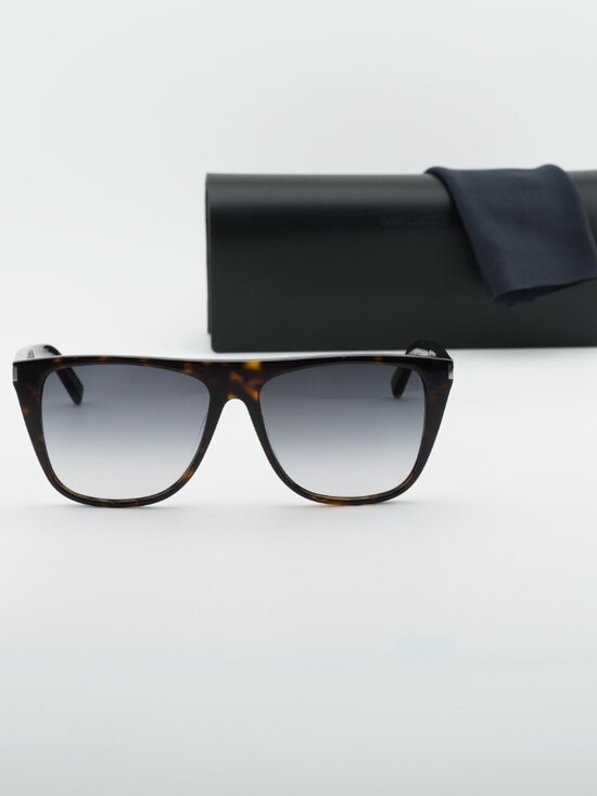 Saint Laurent SL1F 003 Square Sunglasses - Dark Havana/Grey Gradient main image 8